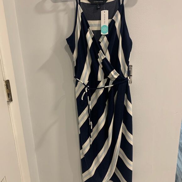 41 Hawthorn Blue and White Spaghetti Strap Sundress - Picture 2 of 8